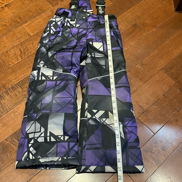 XMTN Kids Snow pants / 3M Thinsulate / Purple Black / Size 5 - Picture 8 of 9